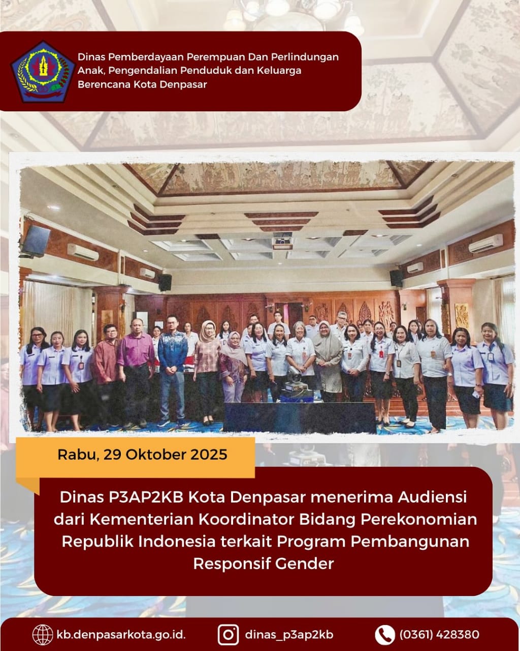 AUDIENSI PROGRAM PEMBANGUNAN RESPONSIF GENDER 