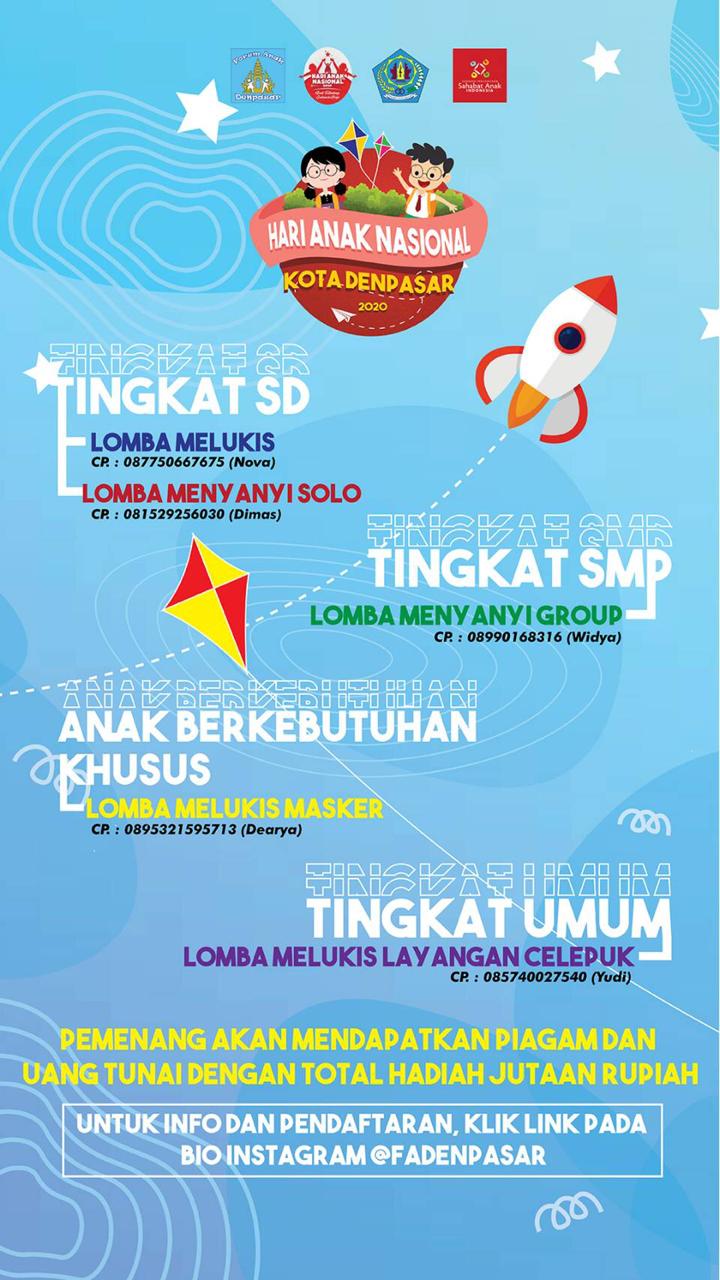 PEMKOT GELAR LOMBA VIRTUAL MENYAMBUT HARI ANAK NASIONAL 2020 