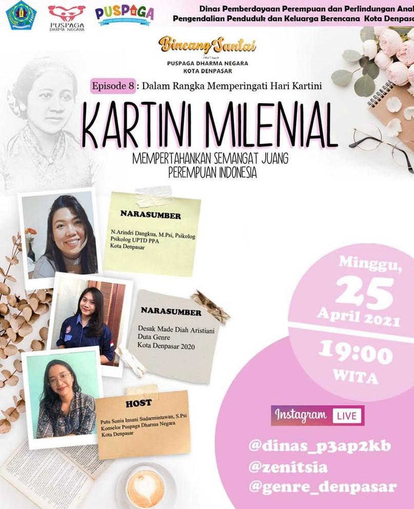 LIVE INSTAGRAM TENTANG KARTINI MILENIAL (MEMPERTAHANKAN SEMANGAT JUANG PEREMPUAN INDONESIA)