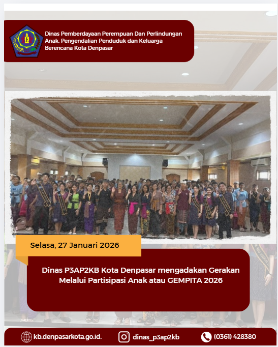 Dinas P3AP2KB Kota Denpasar Adakan Gerakan Melalui Partisipasi Anak (GEMPITA) 2026